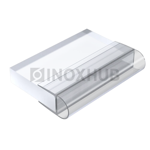 Профиль (212-8 CL), L=3000, стекло 8.0 мм, ПВХ прозрачный БЕЛЫЙ