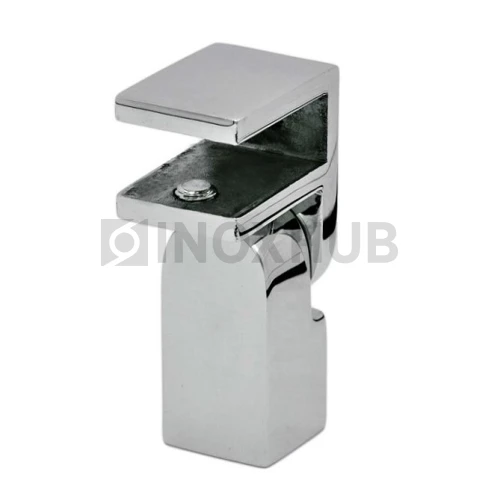 Держатель стекла (189 PSS) торцевой поворотный, штанга 15×15 мм, нерж. сталь полированная