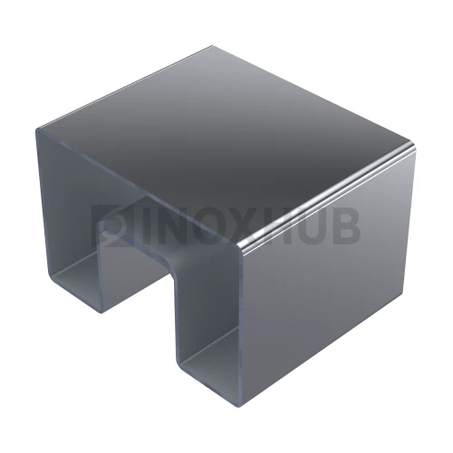 Поручень с пазом, 60.0×40.0 мм, L=6000, Полированный алюминий