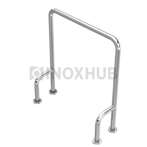 Поручень двухопорный в пол, 720 мм, Ø38 мм, AISI 201, GRIT 600