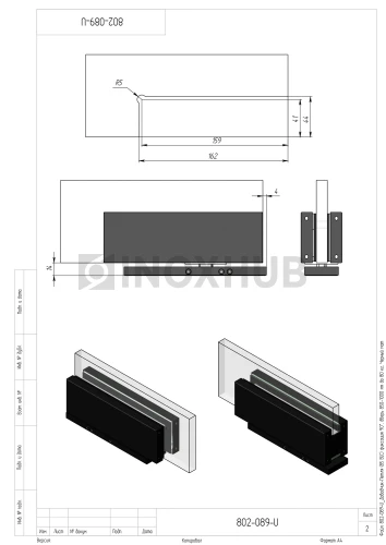 Доводчик-Петля (85 BLC) фиксация 90°, дверь 850-1000 мм до 80 кг, Черный мат