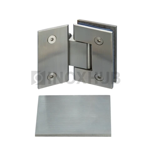 Петля (302 SSS) стекло-стекло 135° (без фаски), нерж. сталь матовая