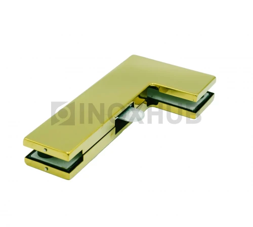 Фитинг угловой (140B Gold) на фрамугу с ответной частью под замок, со стопором, под Золото