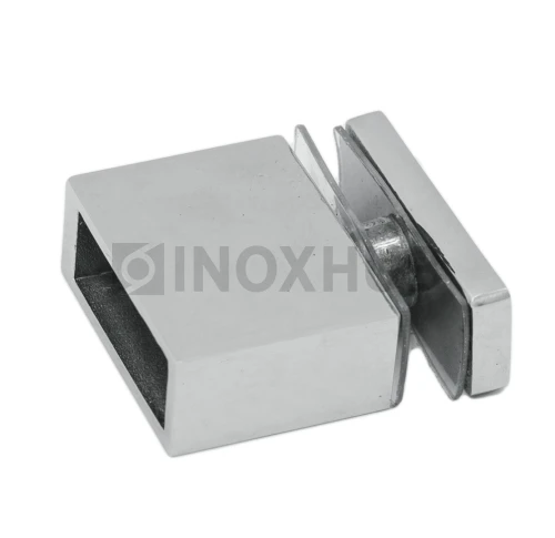 Держатель стекла (342 PSS) через отверстие, штанга 30×10 мм, нерж. сталь полированная