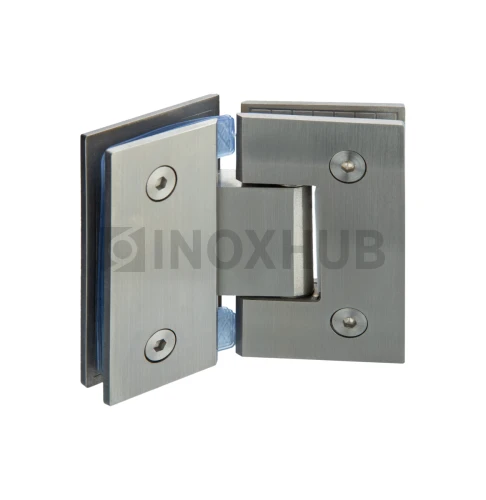 Петля (302 SSS) стекло-стекло 135° (без фаски), нерж. сталь матовая