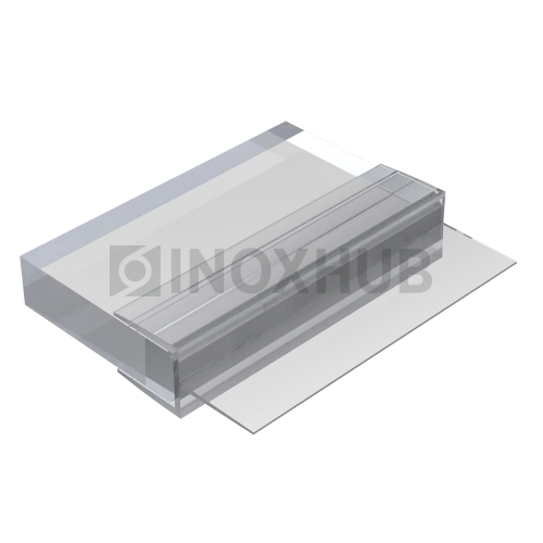 Профиль (205-8 CL), L=2200, стекло 8.0 мм, ПВХ прозрачный БЕЛЫЙ