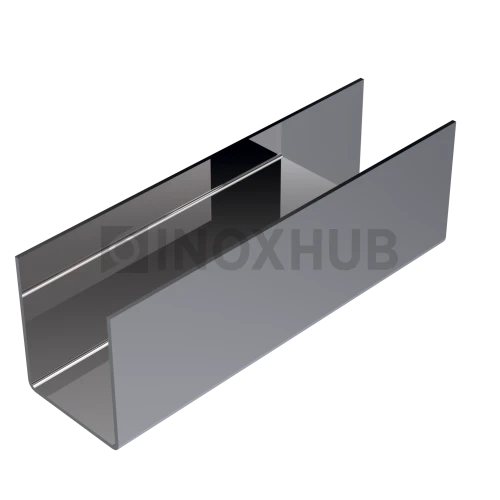 Профиль (П-12-2500 PSS) П-образный, 14.0×16.5 мм L=2500, стекло 12.0 мм, AISI 304 GRIT 600