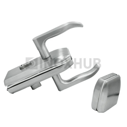 Замок (013-2 SSS) без притвора, с ответной частью на стекло, нерж. сталь матовая