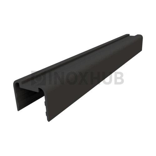 Уплотнитель для П-поручень, под стекло 10 мм, L=6000, Черный