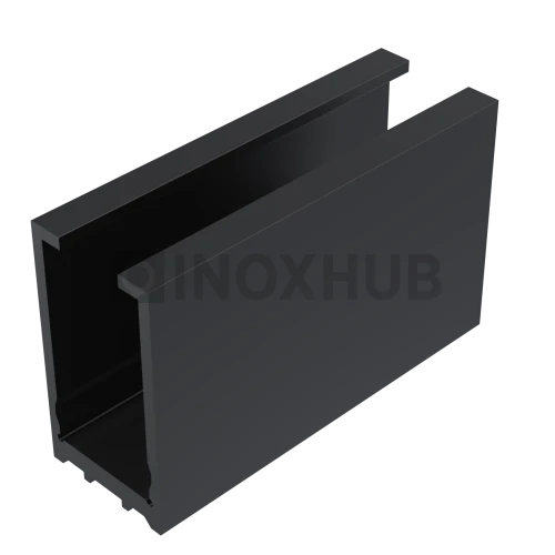 Профиль (587 BLC) стекло-стена, 30×17 мм L=3000 мм, стекло 8.0 мм, алюминий, Черный мат 