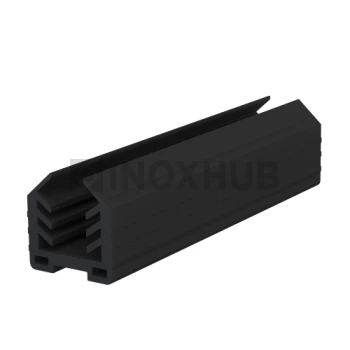 Уплотнитель в АЛЮМИНИЕВЫЙ поручень с пазом 24.0×24.0 мм, стекло 12.0 мм, кратно 3 м