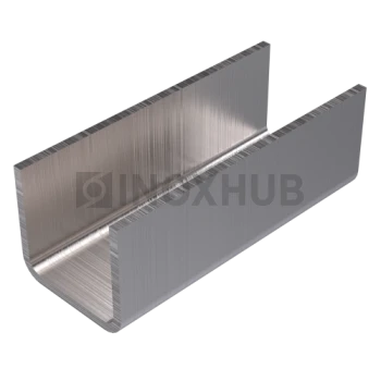 Профиль (П-16-3000 SSS) П-образный, 19.7×18.5 мм L=3000, стекло 16.0 мм, AISI 304 GRIT 320