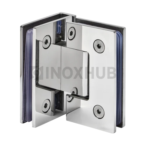 Петля (304 PSS) стекло-стекло 90° (без фаски), нерж. сталь полированная