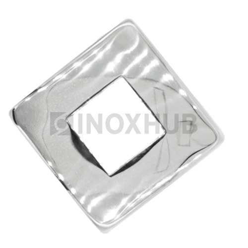 Низ стойки квадратный, 40.0×40.0 мм / 94.0×94.0 мм, AISI 304, GRIT 600