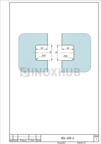 Замок (007-2 SSS) с ответной частью на стекло, нерж. сталь матовая