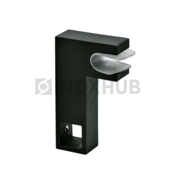 Держатель стекла (186 BLC) горизонтальный, штанга 15×15 мм, Черный мат