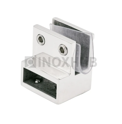 Держатель стекла (347 PSS) торцевой горизонтальный, штанга 30×10 мм, нерж. сталь полированная