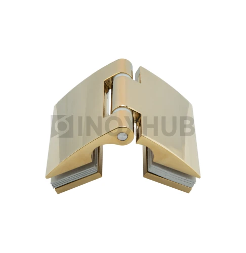 Петля (512 Gold) стекло-стекло, открывание наружу, под Золото