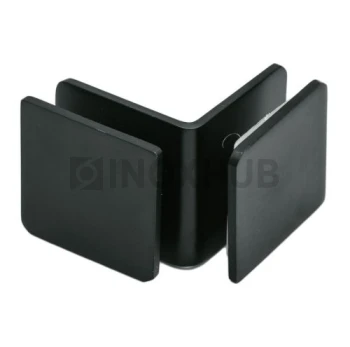 Коннектор (735 BLC) стекло-стекло 90°, Черный мат