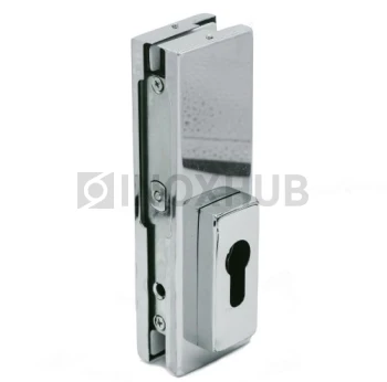 Замок (150R PSS) угловой с круглым ригелем, с ответной частью на стену, нерж. сталь полированная