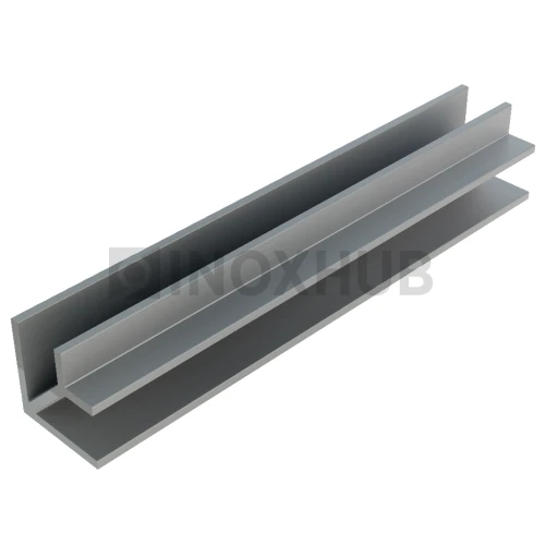 Угловой профиль 90°, 19×19×12.5×1.75 мм L=3000, стекло 8.0 мм, полированный алюминий