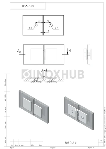 Коннектор (725 reg PC) стекло-стекло регулируемый, полированный хром