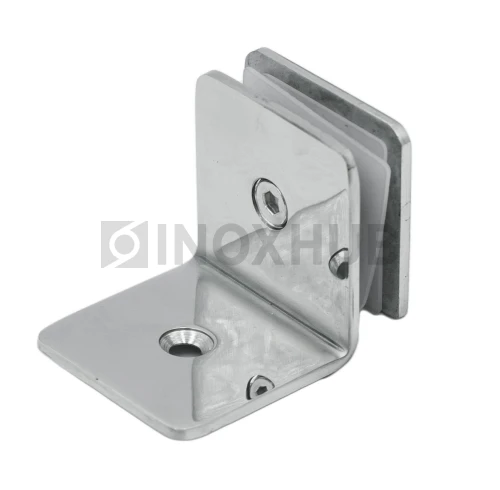 Коннектор L-обр. (732 PSS) стекло-стена (без фаски), нерж. сталь полированная