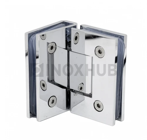 Петля (304 PBrass) стекло-стекло 90°, (без фаски), латунь, полированный хром