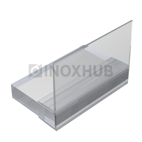 Профиль (215-8 CL) ус 25 мм, L=2200, стекло 8.0 мм, ПВХ прозрачный БЕЛЫЙ