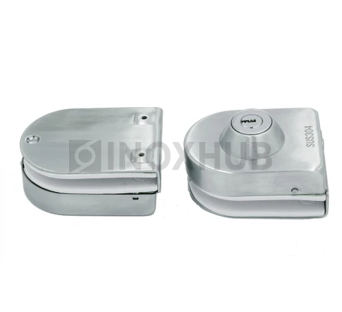 Замок (016-2 SSS) без сверления, с ответной частью на стекло, нерж. сталь матовая